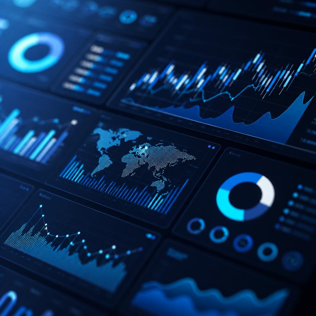 Digitala finansiella diagram och datavisualiseringar